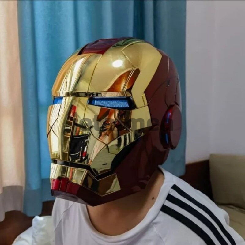 US! Iron Man Gold Mask Cosplay AUTOKING MK5 1:1 Helmet Wearable Voice-control