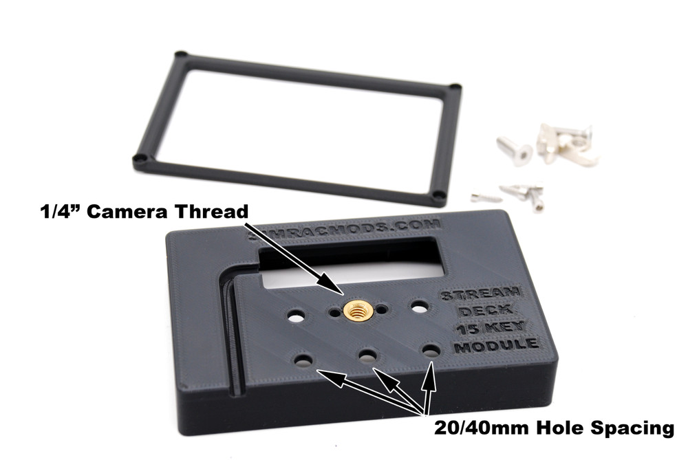 Mounting Case for Stream Deck 15 Key Module - 1/4" ARRI, Profile Mount