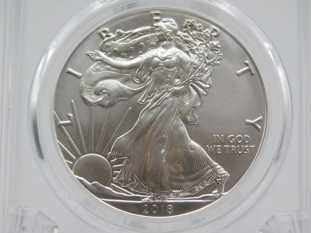 2018 (W) SILVER EAGLE PCGS MS70 STRUCK AT WEST POINT LABEL (BT1290)