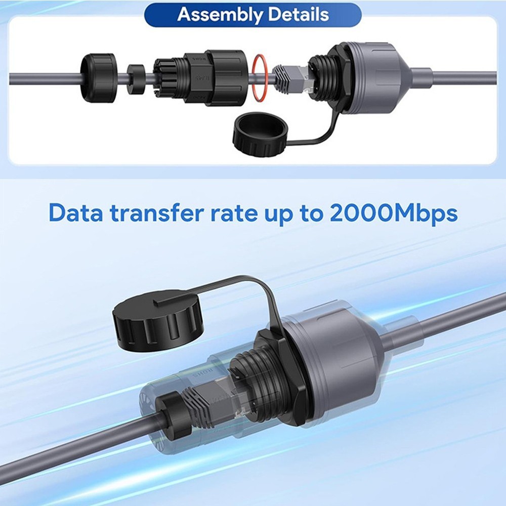 Innovative Outdoor Ethernet Solution Waterproof Plug for Starlink