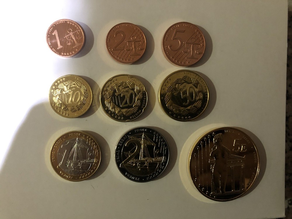 CYPRUS / KIBRIS 2004- 9 COIN EURO PROTOTYPE PATTERN PROOF SET