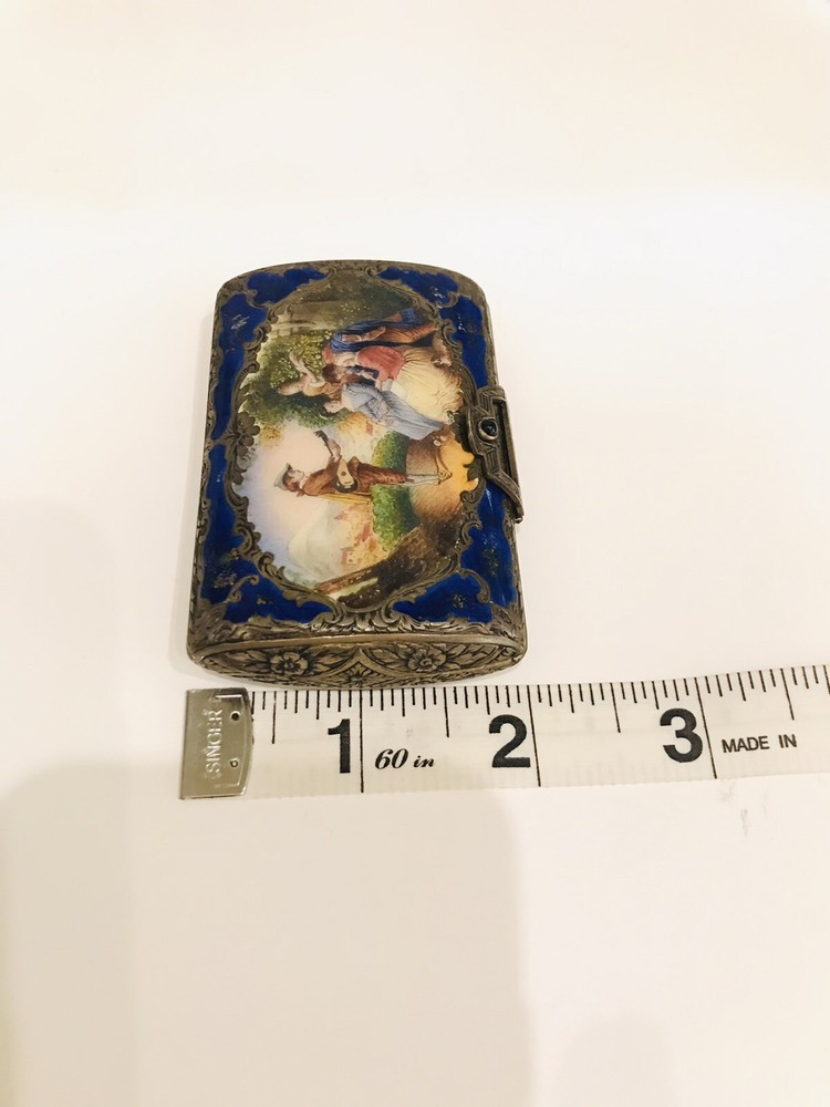 Antique Silver Enamel Box
