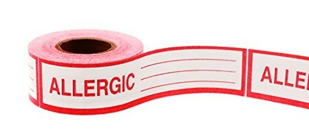 Allergic Warning Alert Specialty Labeling Tape #SN3 1 Roll (Aprox 80 Labels)