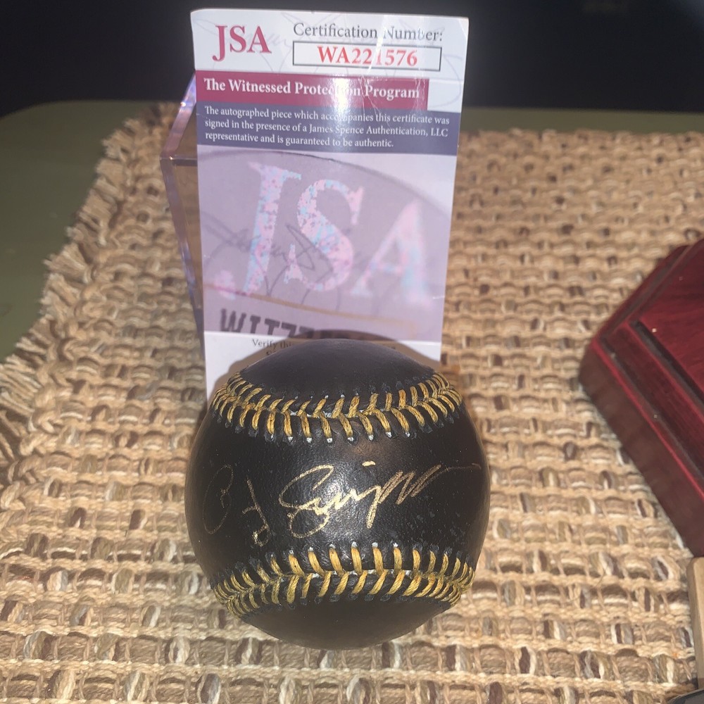OJ Simpson Signed HOF Black OML Baseball/JSA