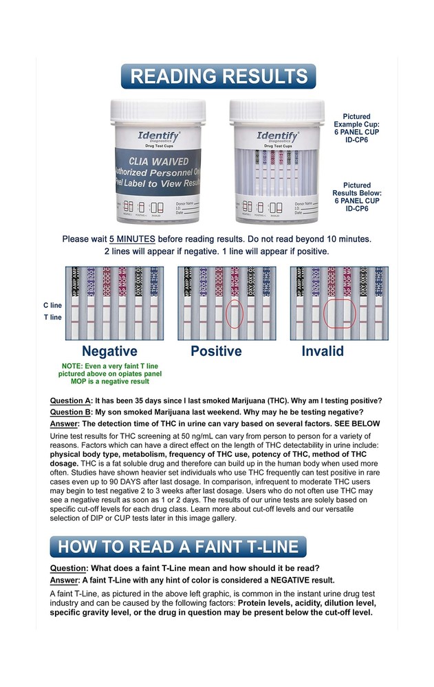 5 Pack Identify Diagnostics 12 Panel Drug Test Cup with BUP - Testing Instant...