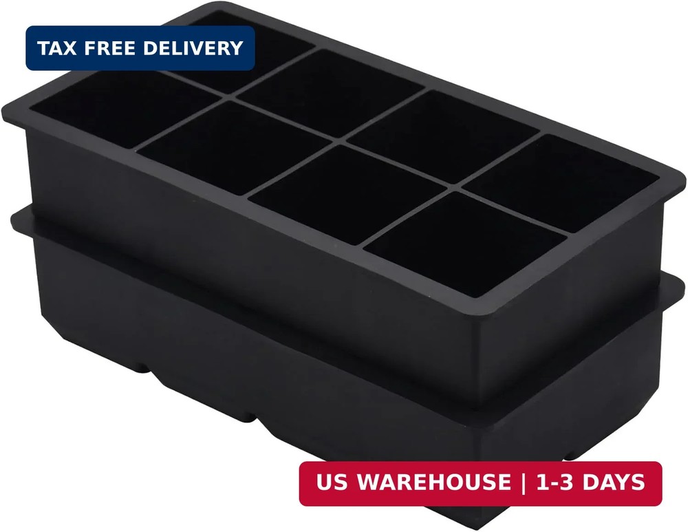 Bangp Large Ice Cube Tray for Whiskey,2 Pack Stackable Big Ice Cube Molds Make 1