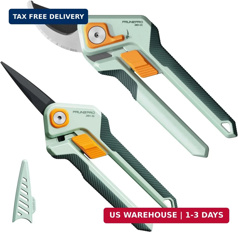 PrunePro Pruning Shears Gardening Scissors Set Professional Hand Pruner Sharp St