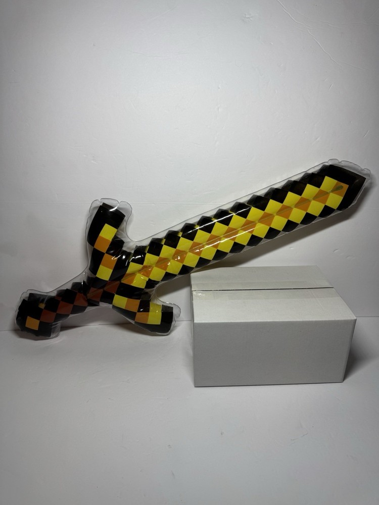 Inflatable MINECRAFT Swords DIMOND FIRE 24” 2 Feet Cleaned