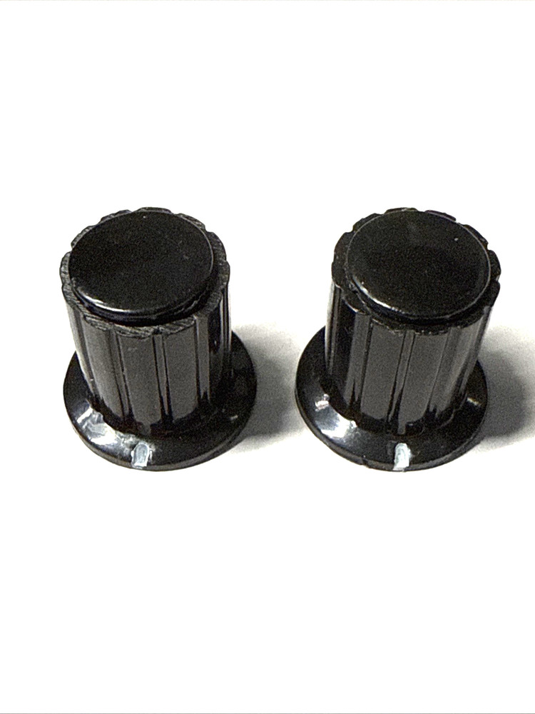 set of 2   knobs w/ skirt  OD = 15 mm for 3 mm shaft VINTAGE NOS w/brass screw