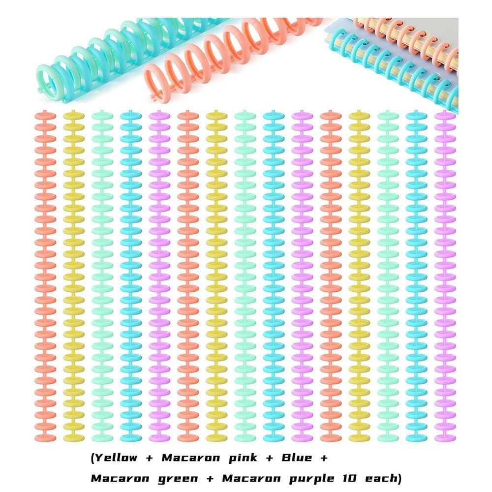 50PCS Plastic Spiral Binding Coils, 1/2 inch Diameter 30 Binding Spirals7872