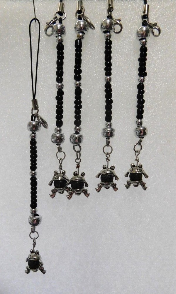 Beaded Dangler Hanging Frog For Junk Journal Purse Backpack Notebook