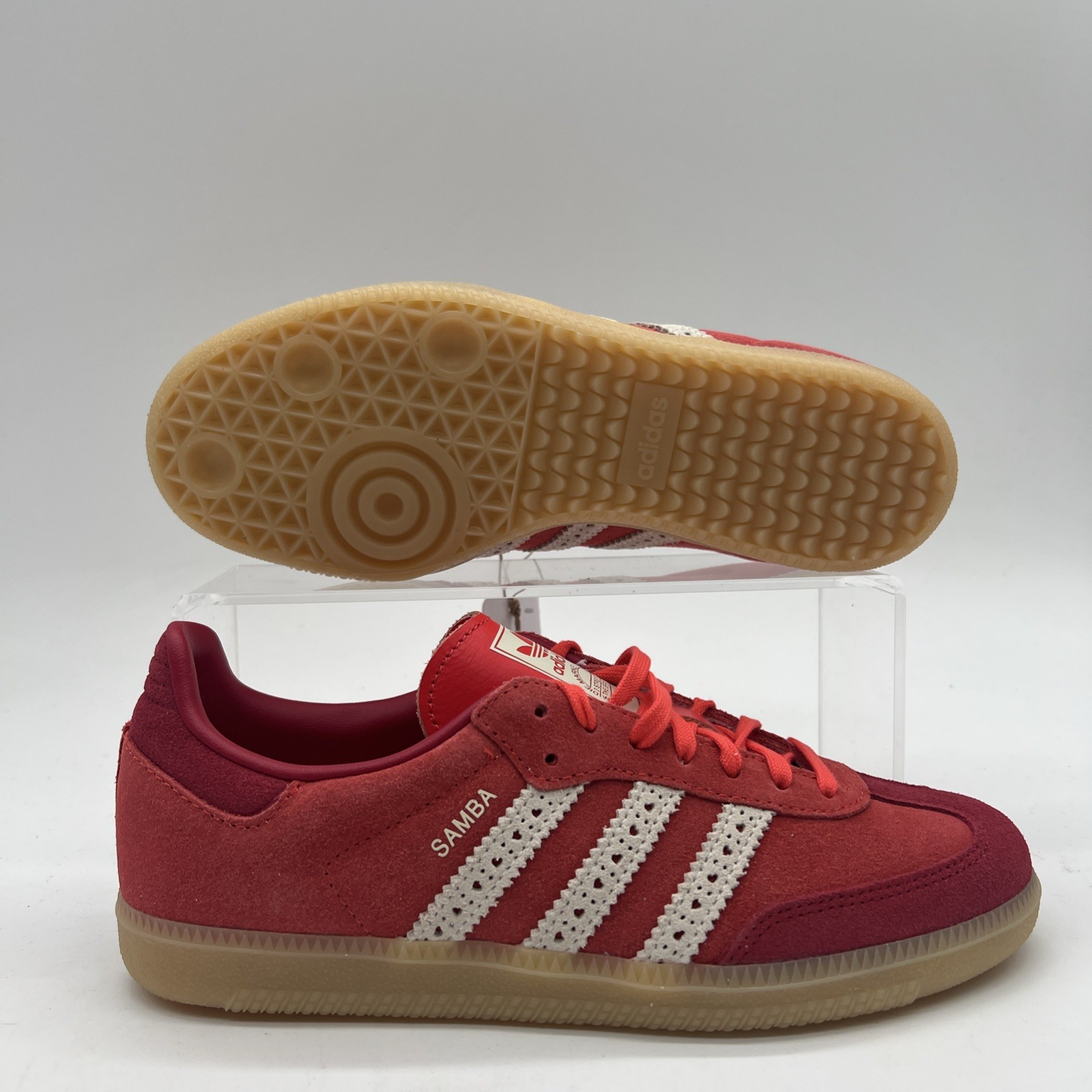 Kids Size 5.5 Adidas Samba OG Crimson Red Casual JS3526 NEW