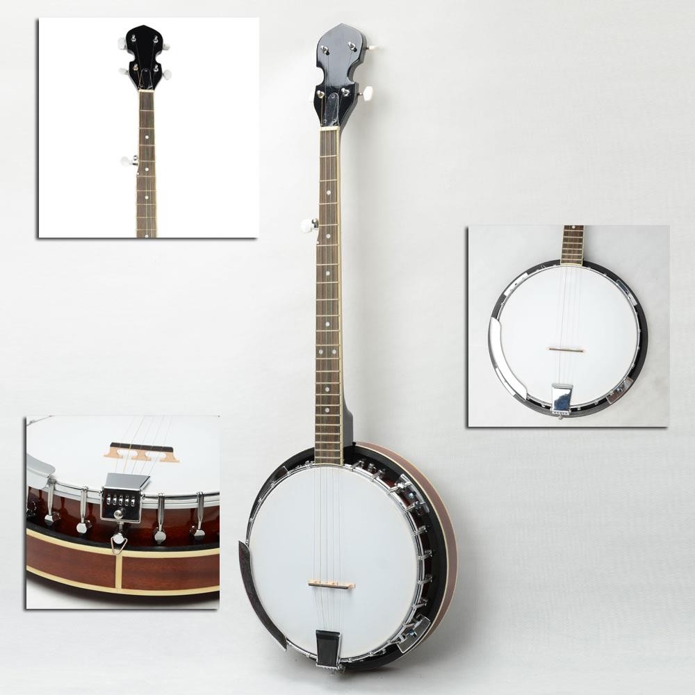 New  Professional Sapele Wood Metal 5-string Banjo Beginner Kit