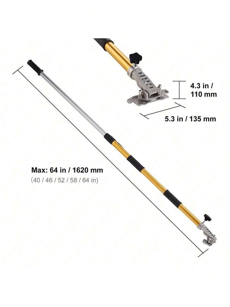 Dry wall flat box handle, 40 "-64",adjustable length in 5 sections,painted 360 °
