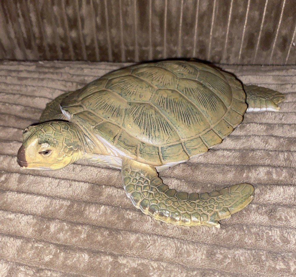Vintage Sea Turtle Tortoise Figurine Rubber Realistic 9”