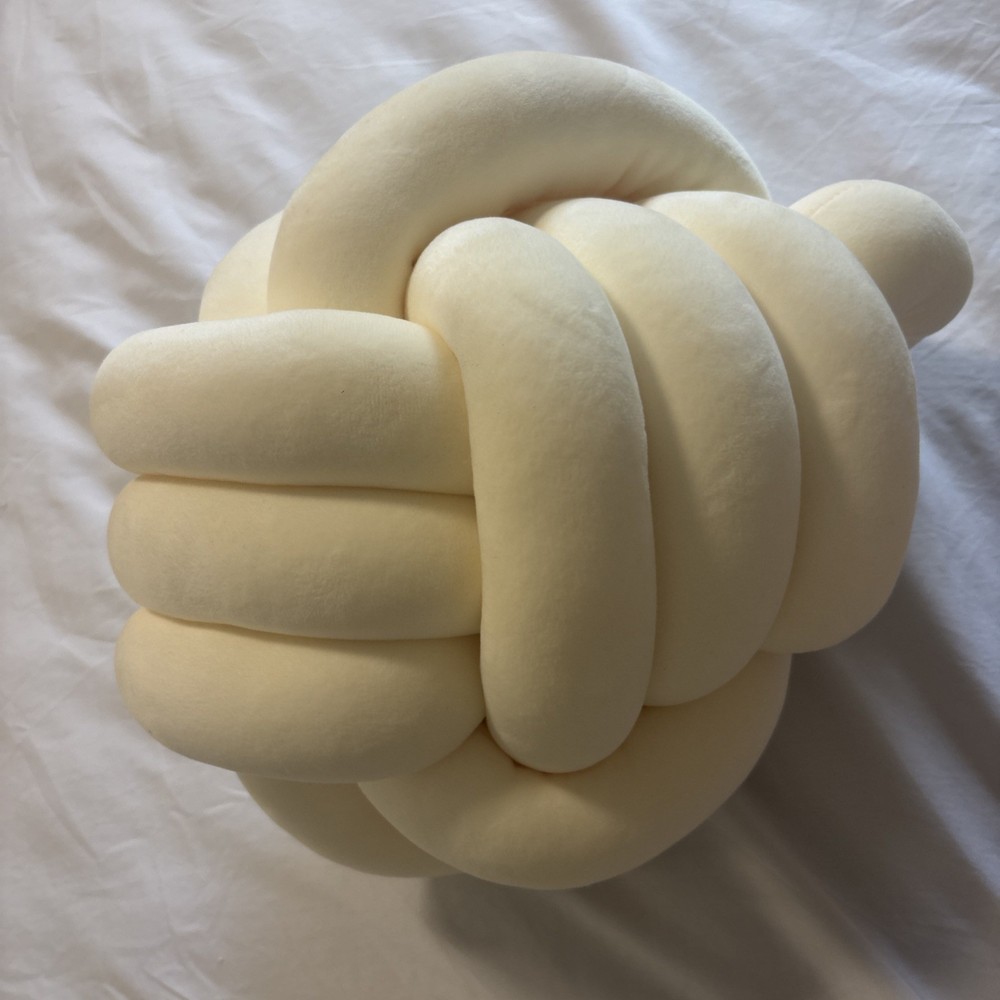 DreamOn 11" Knot Pillow Plush Ivory