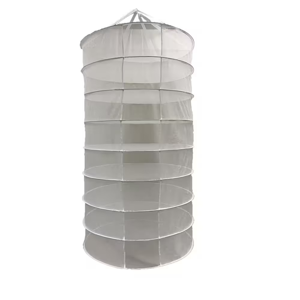Dry Net Hanging Herb Drying Rack in White (8-Rack)