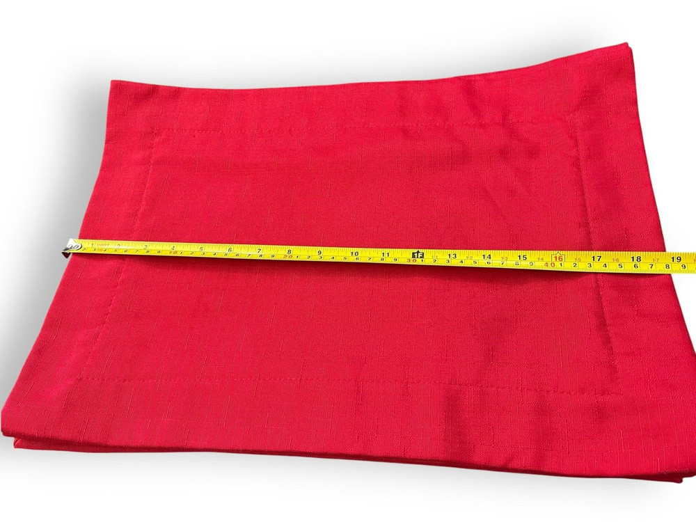 10 Classic Red Hemstitch Rectangular Placements for Christmas Holidays All Year