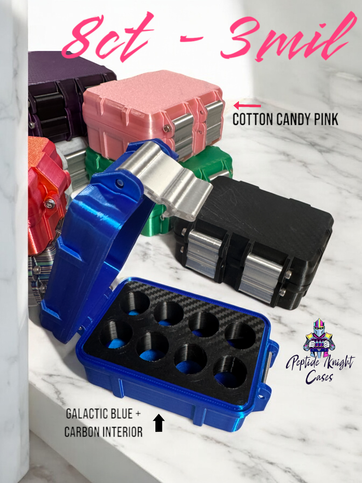 Peptide Vial Storage Container Carrying Case Organizer