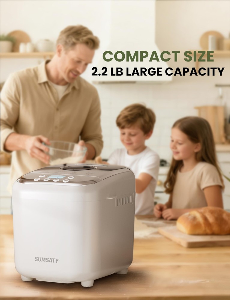 Bread Maker, 2.2LB 16-in-1 Bread Machine, Automatic Bread Maker Machine with ...