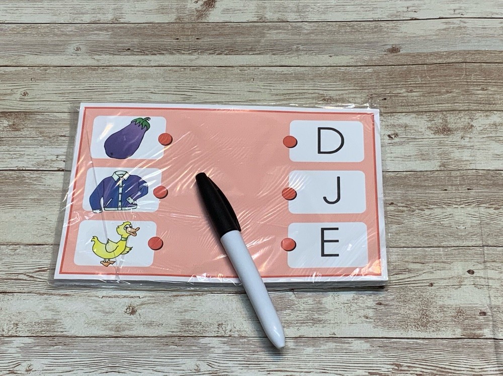 Write & Wipe Activity Set - Phonics Beginning Sounds - Learning Center