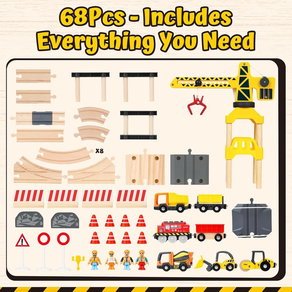 Educational Wooden Train Set for Ages 2-4: Imaginative Play & Problem Solving