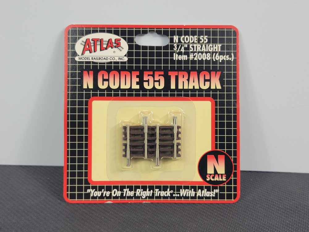 N Scale - Atlas #2008 - Code 55 - 3/4" Straight (6 Pcs.)