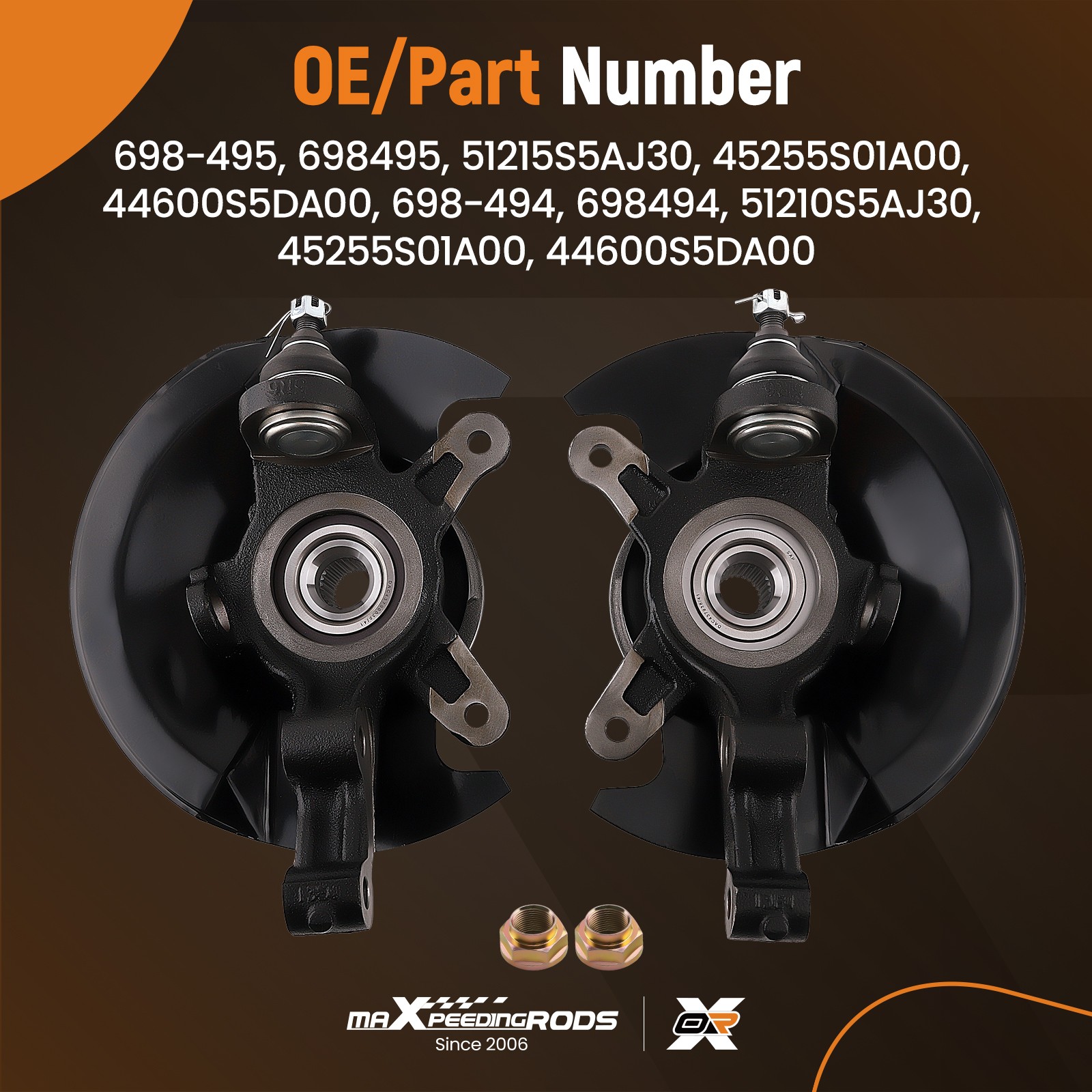 Steering Knuckle & Wheel Hub Bearing Assembly for Honda Civic 2003-2005 1.7L