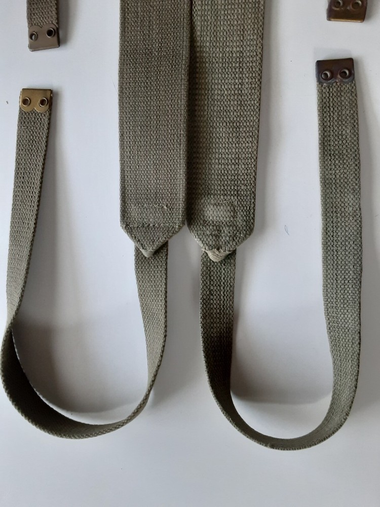British WW2 Khaki Web Support Braces nicely Un Marked Olive Shade