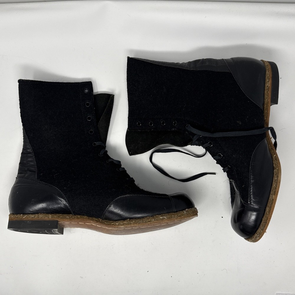World War II Black Duratex Wool Felt Boots Men’s Size ~10