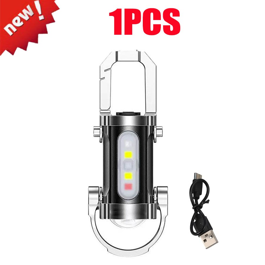 NEW Super Bright LED Mini Flashlight USB Rechargeable Pocket Keychain Torch