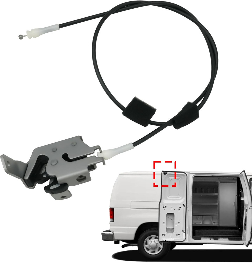 Side Door Latch with Cable Compatible with 1992-2014 Ford E150 E250 E350 Econoli