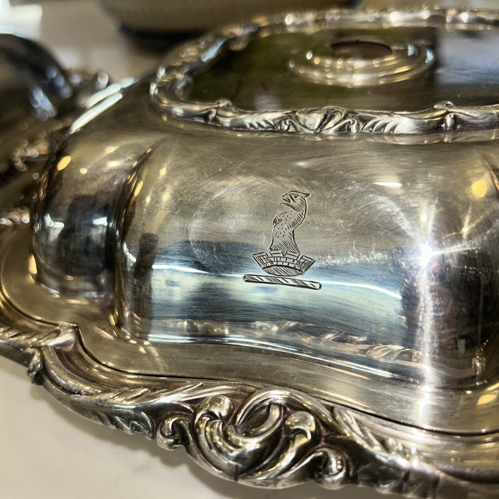 2 N.B. & Sons Nathan Bloom & Sons Silverplate Serving Dishes Removable Handle