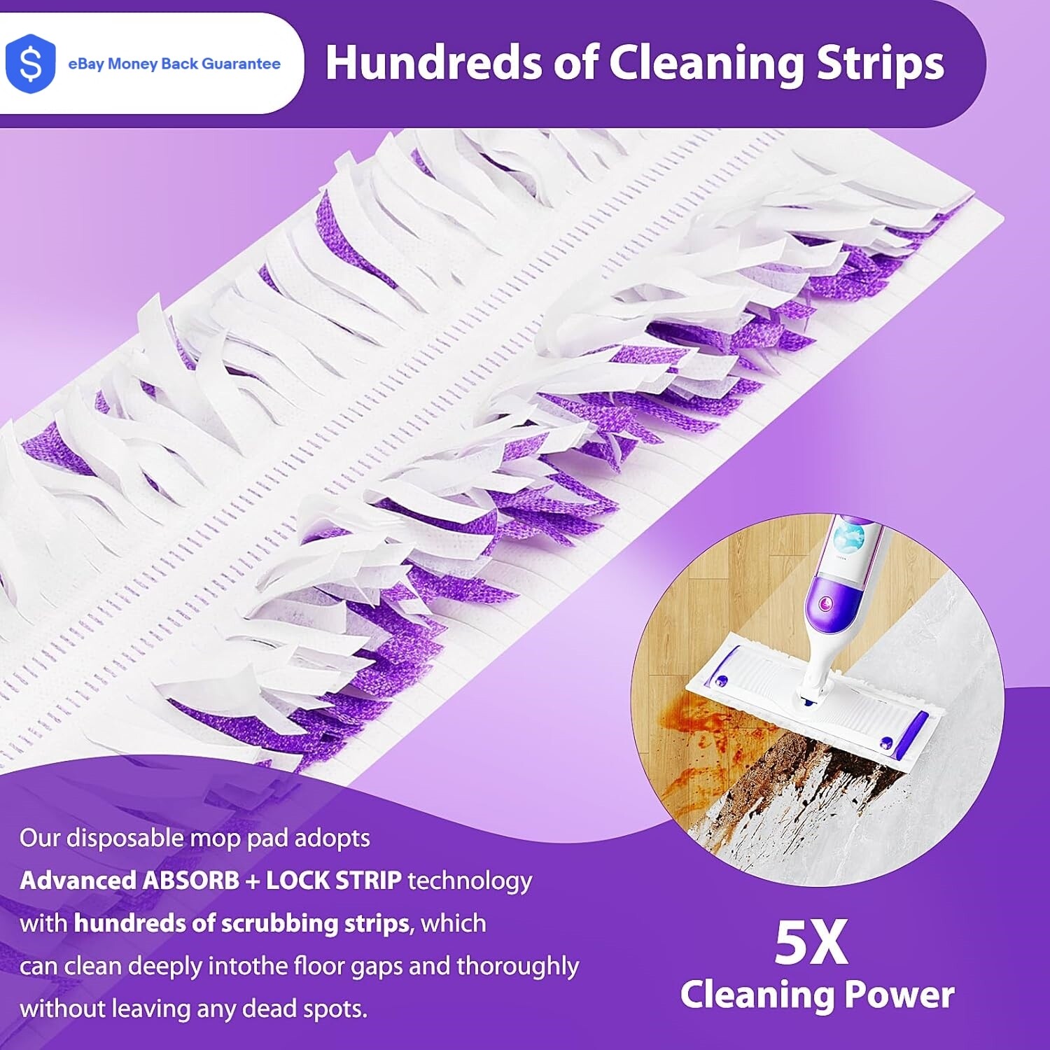 12 Count Disposable Mop Refills for Swiffer Power Mop Multi-Surface Floor Mop US