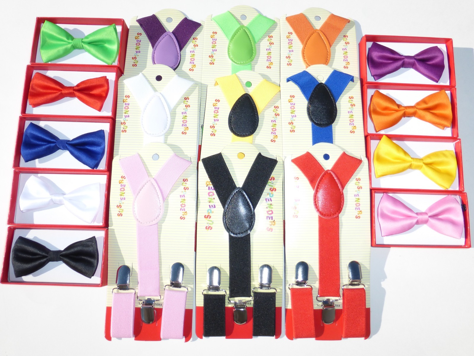 Suspender and Bow Tie Colors Baby Toddler Kids Boys Girls Child SETS USA seller