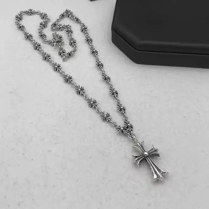 Chrome Hearts 60cm "Tiny E" CH Plus Link Rosary Necklace