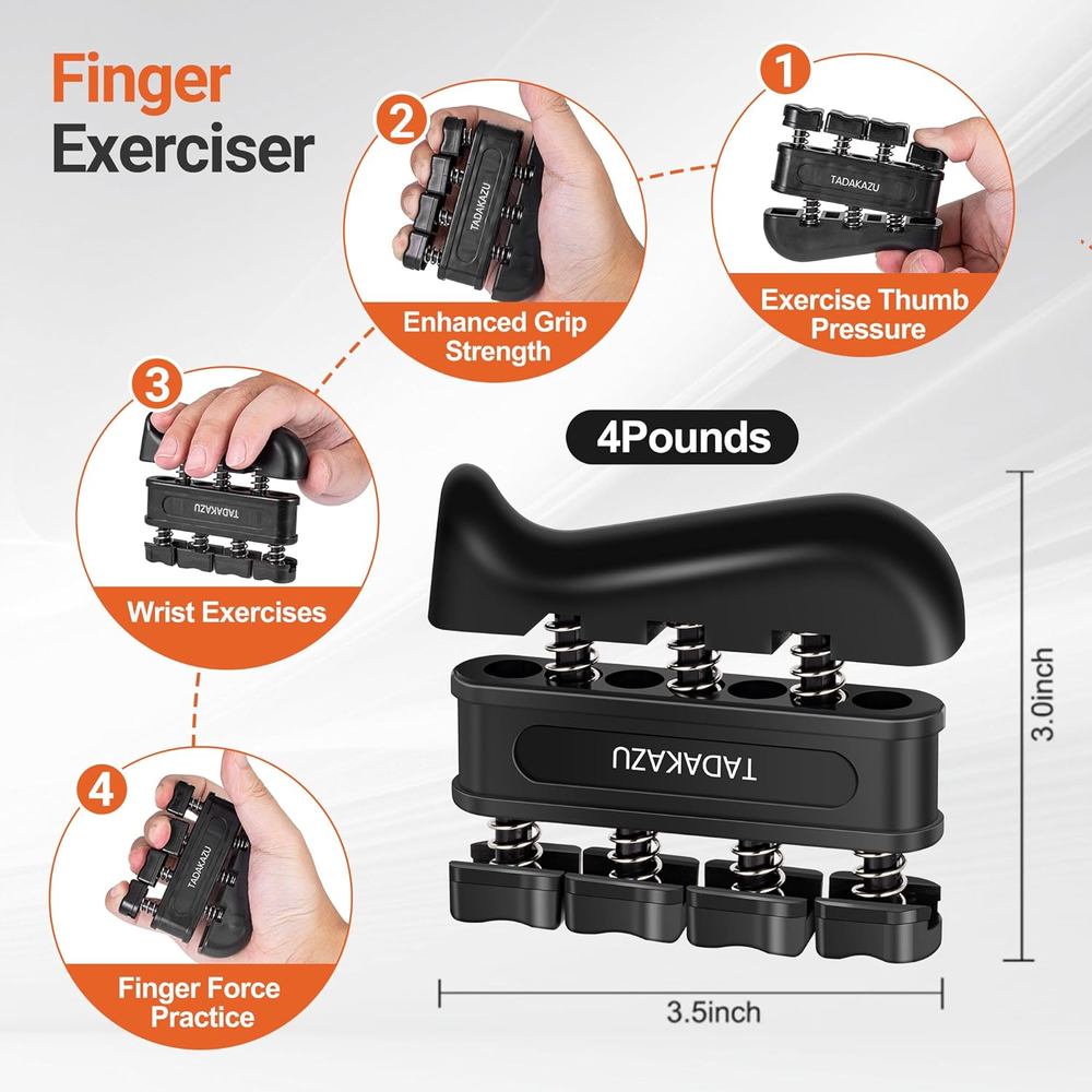 Grip Strength Trainer Kit (5 Pack) , Adjustable Resistance Hand Gripper, Finger