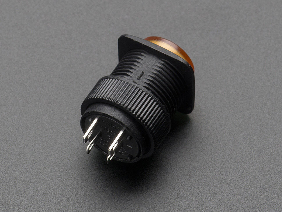 [ Adafruit ADA-1441 ] 16mm Illuminated Pushbutton - Yellow Momentary
