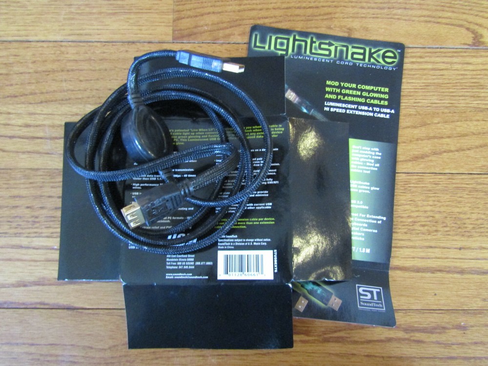 LIGHTSNAKE STUSBMINI6 USB-A TO USB-MINI CABLE - LIGHTS UP WHEN DATA PASSES