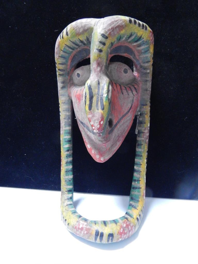 ANTIQUE MEXICAN DANCE SNAKE MASK CARVED WOOD MEXICO - UNIQUE + UNUSUAL