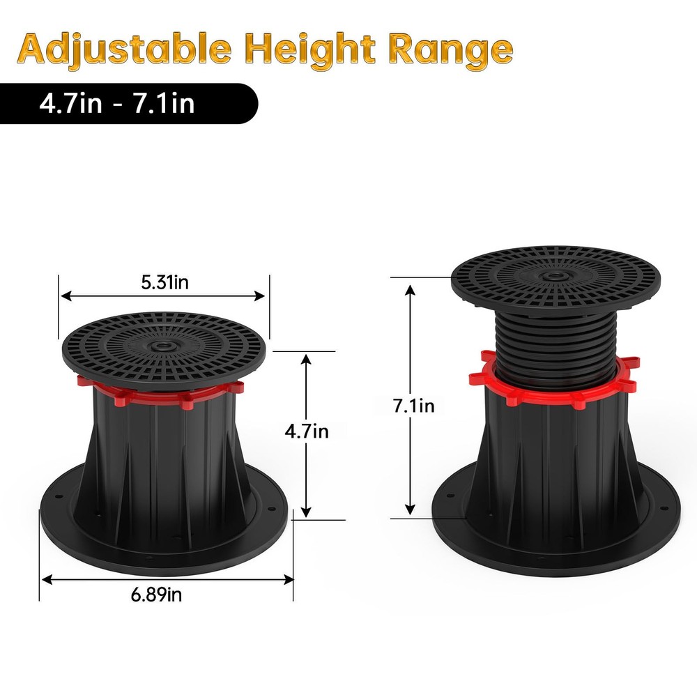 2 Pcs Adjustable Bed Frame Support Leg Bed Frame Center Slats Heavy Support L...