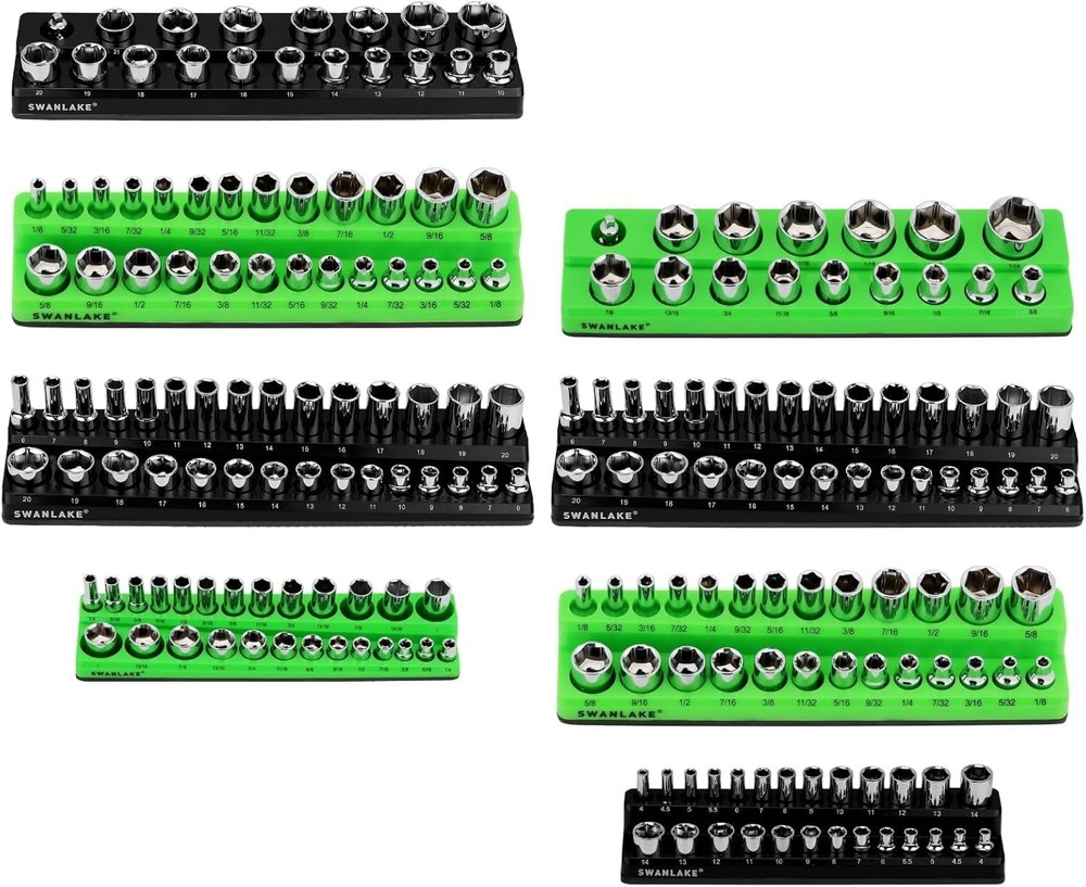 Magnetic Socket Organizer 8PCS Set - Durable Storage Trays