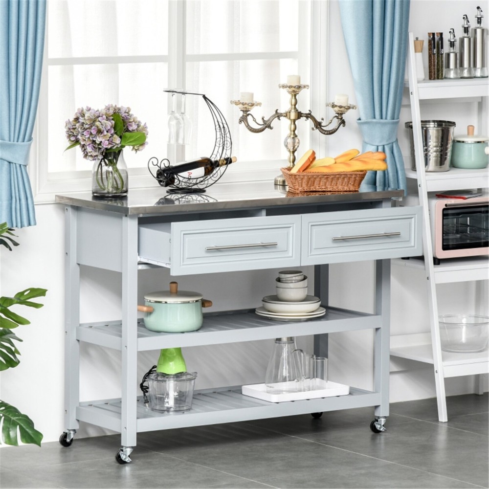 Kitchen Sideboard Storage Cabinet Coffee Bar Cabinet Gray