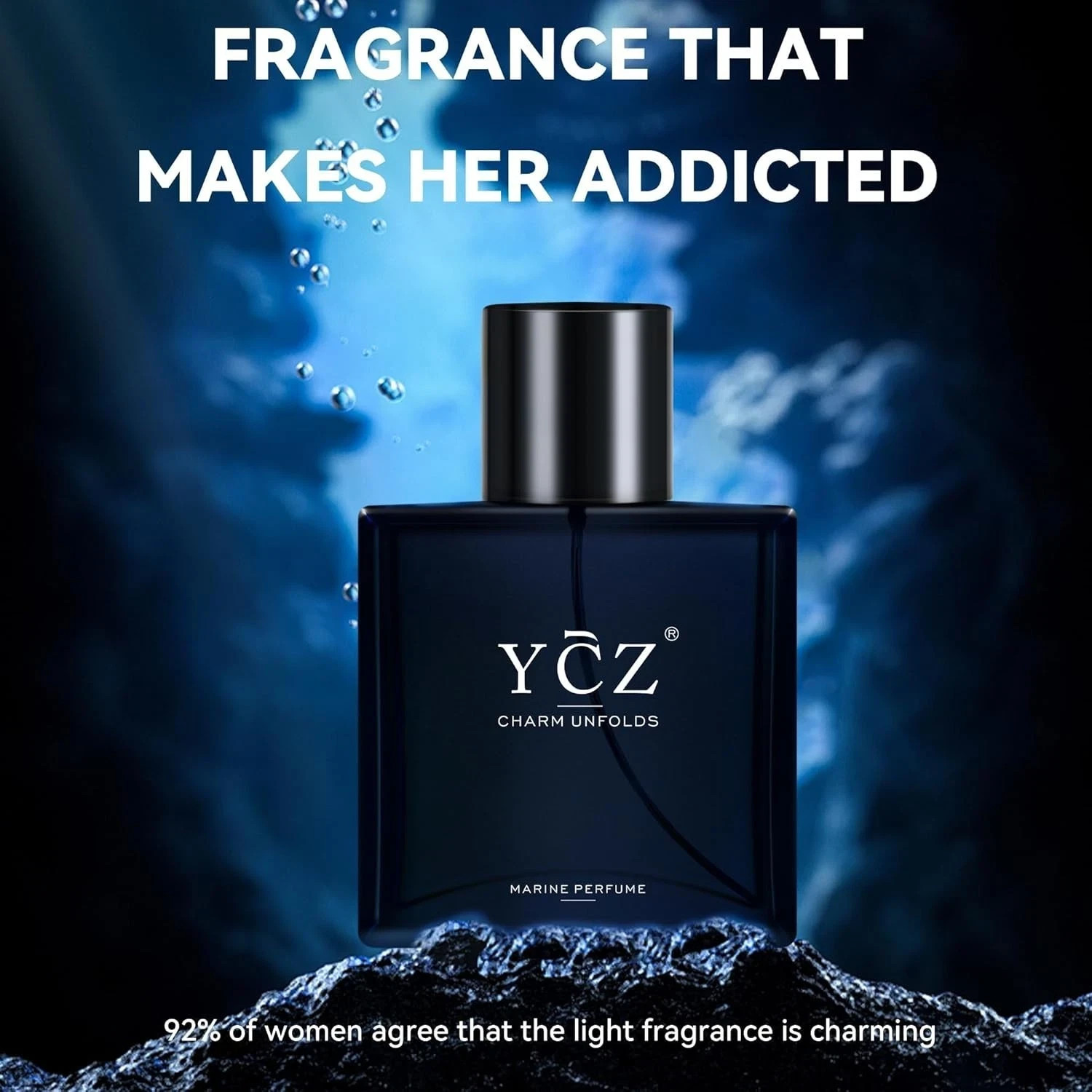Ycz Charm Unfolds Marine Perfume for Men Long Lasting Fragrance 1.7oz(50ml)