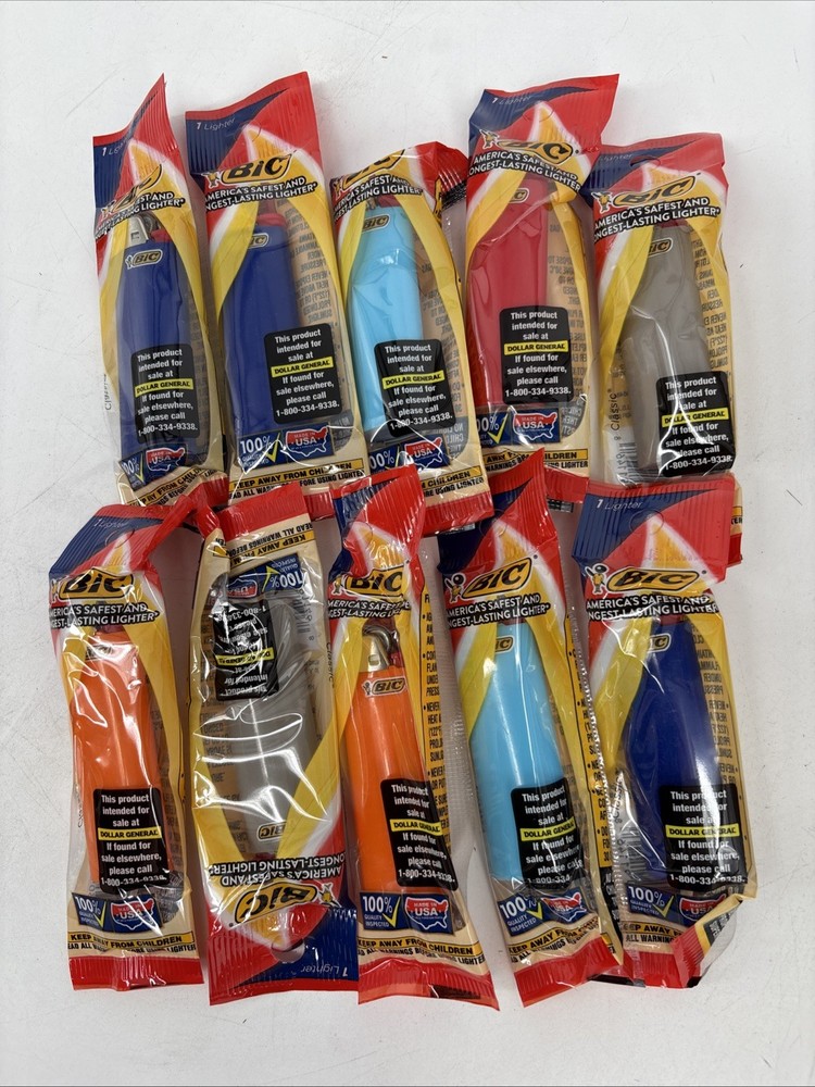 Bic Classic Lighter, Colors Vary, (10 Pack) VALUE PACK!