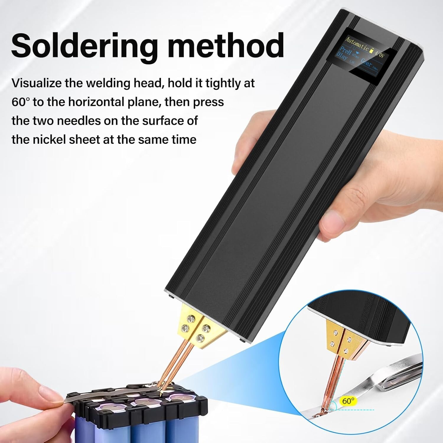 5000mAh Portable Spot Welder LCD Screen 80 Gear Adjustable DIY fr 18650 26650