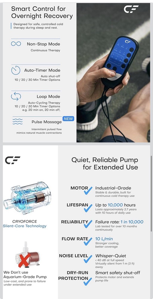 New CF-3 Cold Therapy Machine Knee & Shoulder Large 16.8 QT Programmable