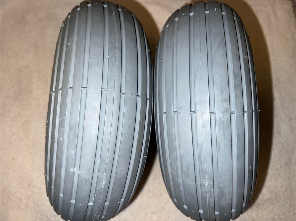 NEW PAIR Rascal 600 4 Wheel Mobility Scooter 10x3 Foam Solid Front Wheels Tires