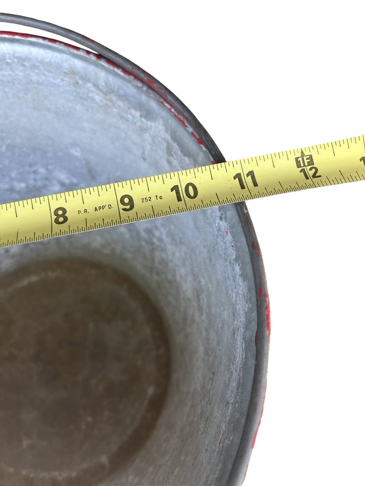 Vintage Wheeling Galvanized Fire Bucket w/ Round Bottom