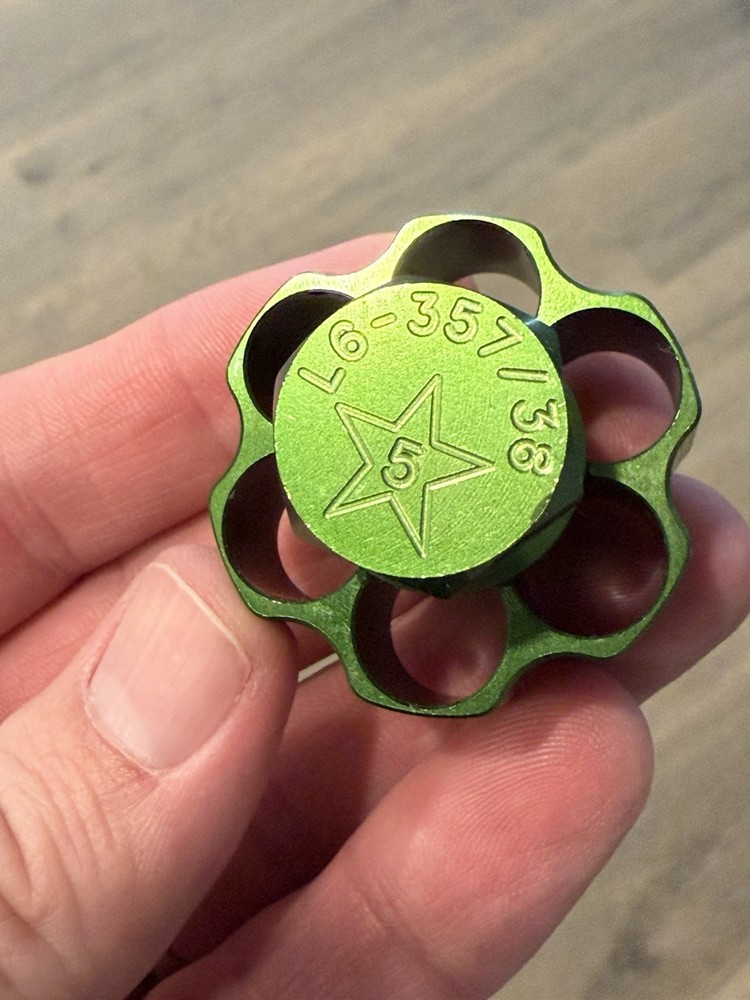 Green Anodized Aluminum Speedloader S&W 586, 686, GP100, Python;  L6-357/38